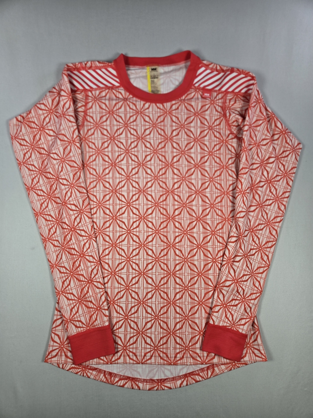 Helly Hansen Lifa Stripe Performance Base Layer Top Red Geometric Size Large